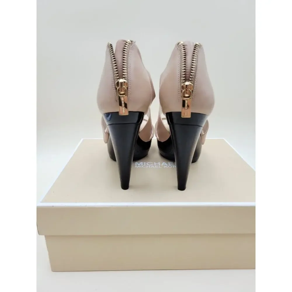 Michael Kors Elena Women's Sandals 7.5M Nude Original Box Included Leather